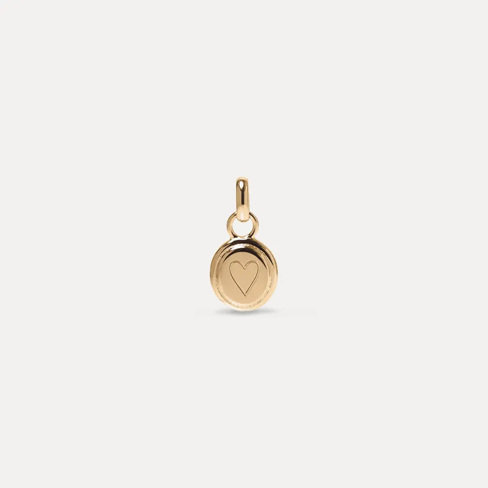 Stilnest Heart Emblem Anhänger 585 Gold 14k Massivgold Herz