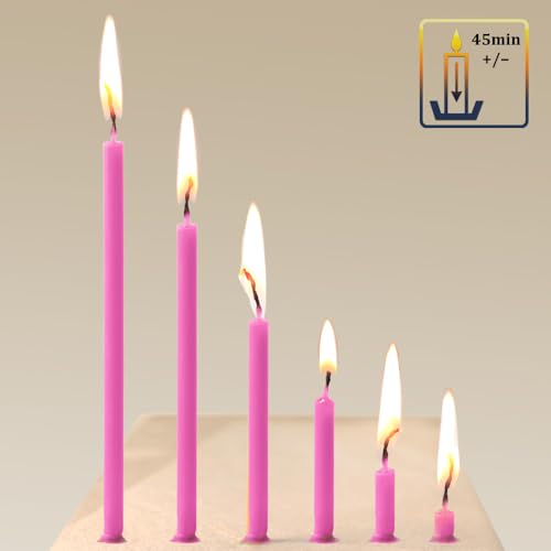 NKlaus CANDLES Stabkerzen Paraffin rosa 16cm 50St