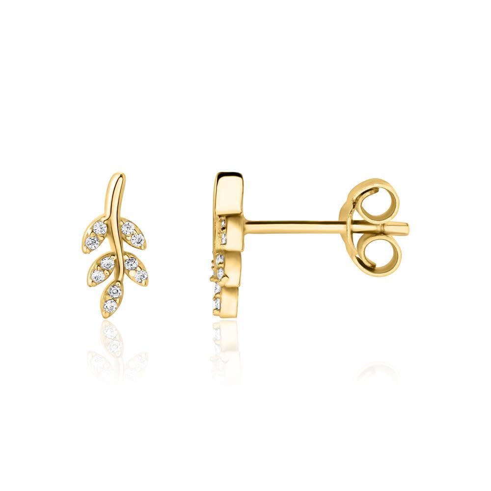 JEWLIX Ohrstecker Ohrringe Gold 925 Silber Zirkonia