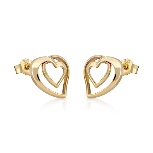 NKlaus Herz Ohrstecker 333 Gelbgold Ohrringe poliert Damen