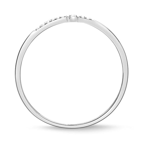 JEWLIX Kreuz Ring 585er Weißgold mit 17 Diamanten