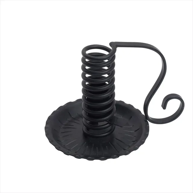 NKlaus Spiral-Kerzenleuchter Eisen schwarz 12 cm