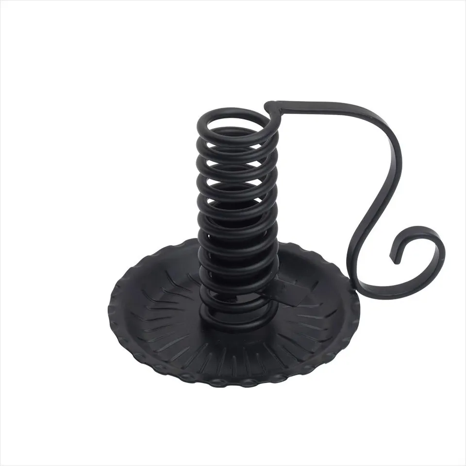 NKlaus Spiral-Kerzenleuchter Eisen schwarz 12 cm