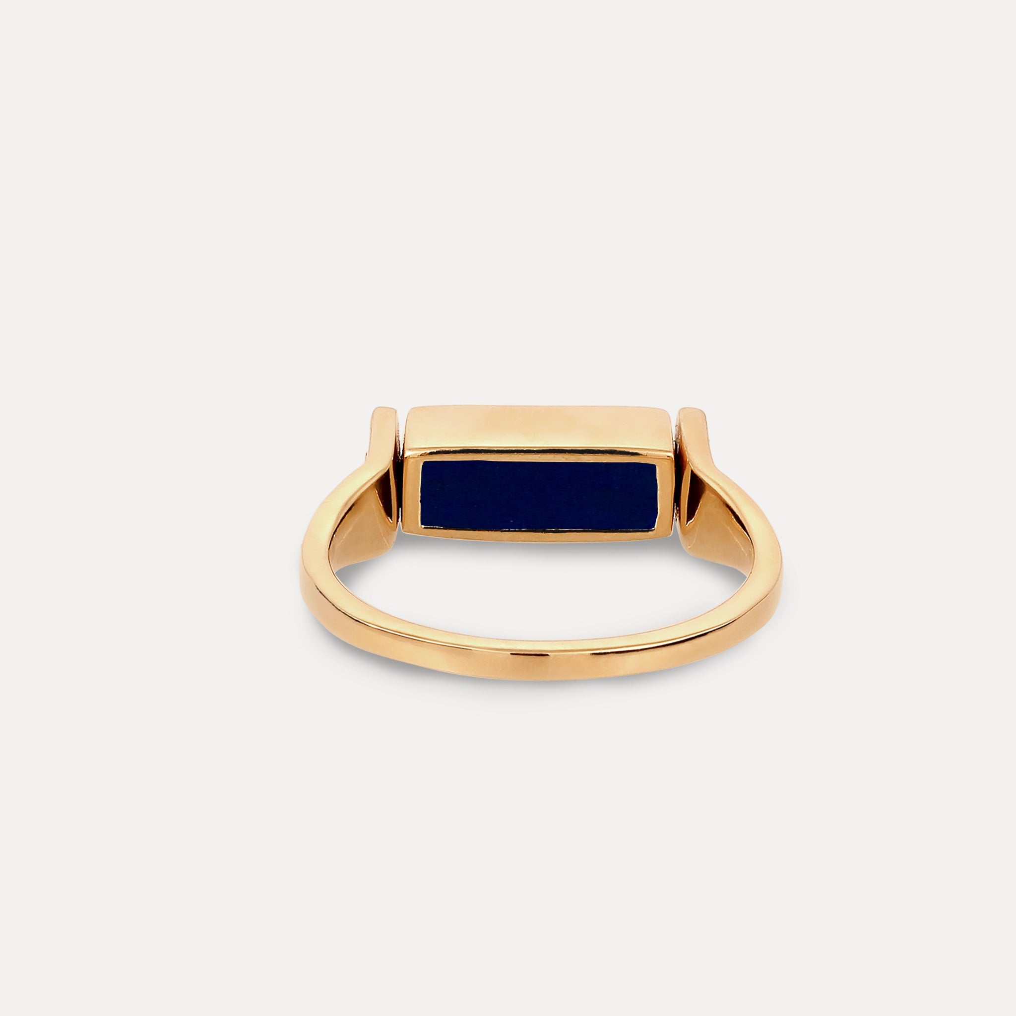 Stilnest Rings Saphir Brick Flip Ring 24k Gold Gr.54 Schwarz