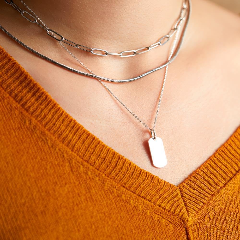 JEWLIX Ketten mit Anhänger Layerkette Edelstahl Damen