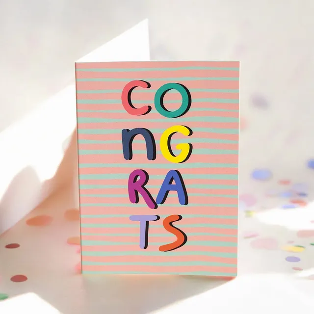 Joy by Corrine Smith Congrats Grußkarte Bunt A6 mit Umschlag