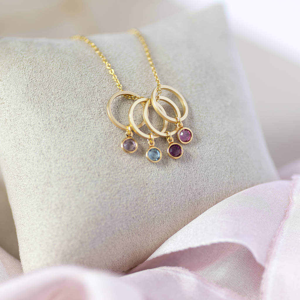 Joy by Corrine Smith Birthstone Halskette Gold Familienkreise