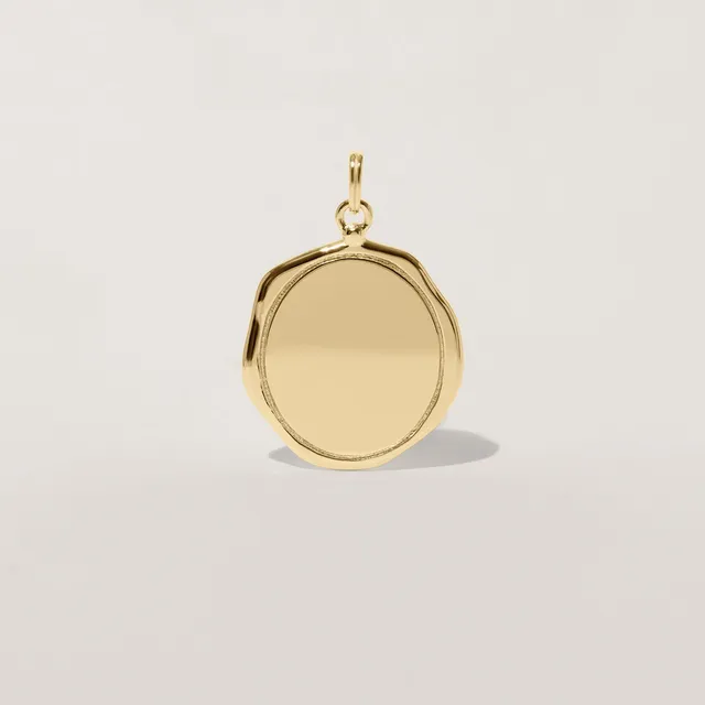 Stilnest Large Seal Anhänger 585 Gold 14k Massivgold gravierbar