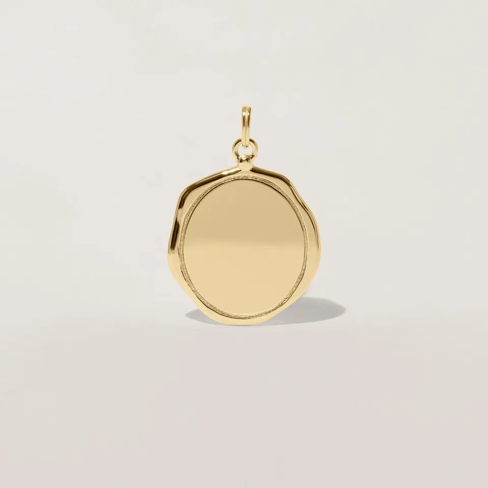 Stilnest Large Seal Anhänger 585 Gold 14k Massivgold gravierbar