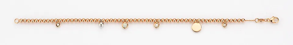 Eugen Rühle Anhänger Kugelkette 750 Gelbgold Brillant 0,19ct