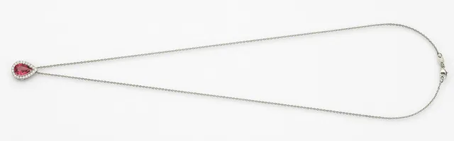 Eugen Rühle Anhänger Tropfen Diamant 0,21ct Rosaturmalin 585 Gelbgold