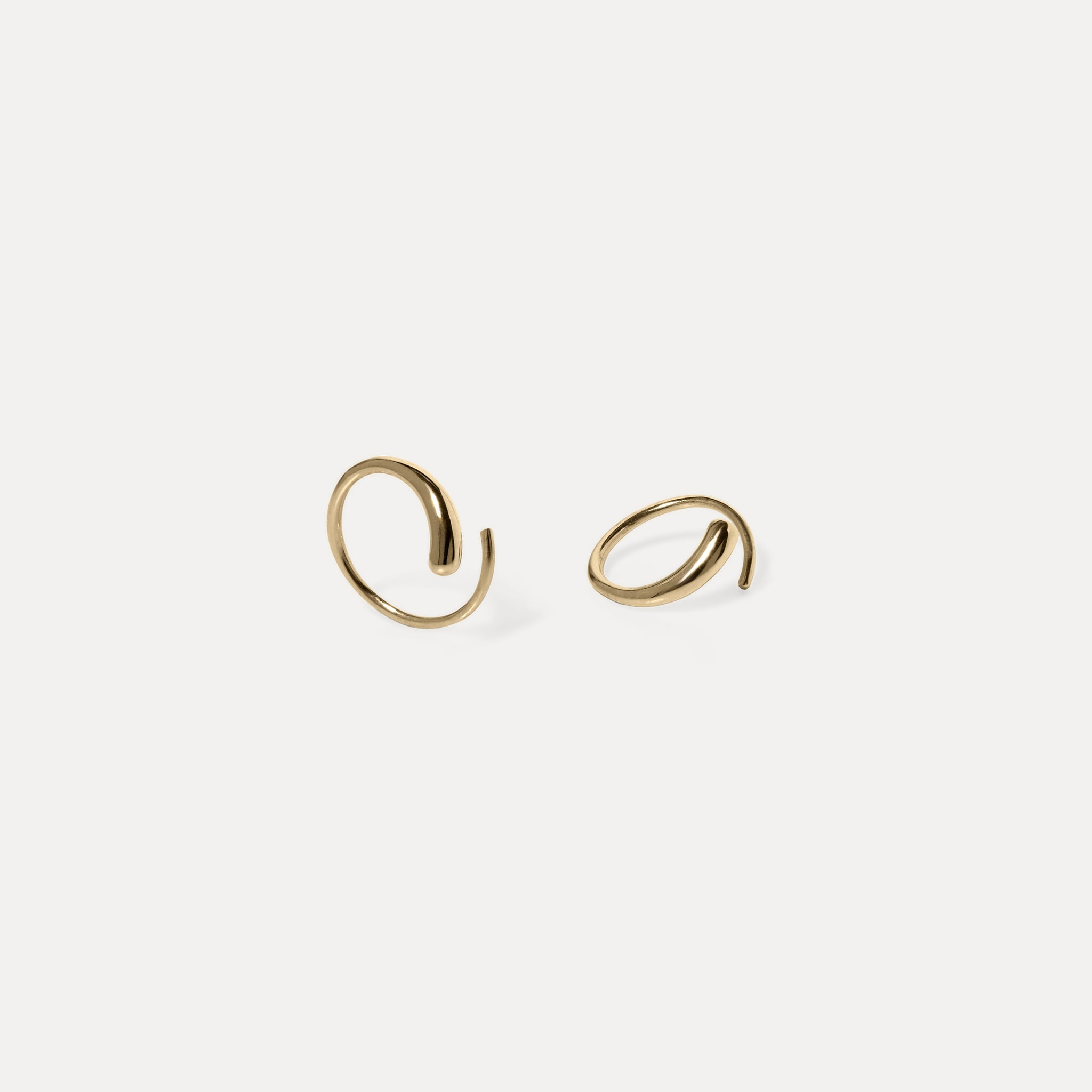 Stilnest Loop Huggies Ohrringe 585 Gold Massivgold