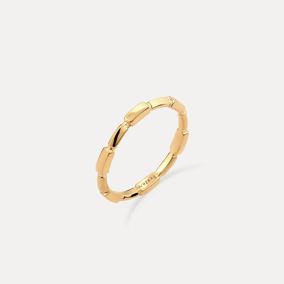 Stilnest Offset Brick Ring Gold Vermeil Größe 52