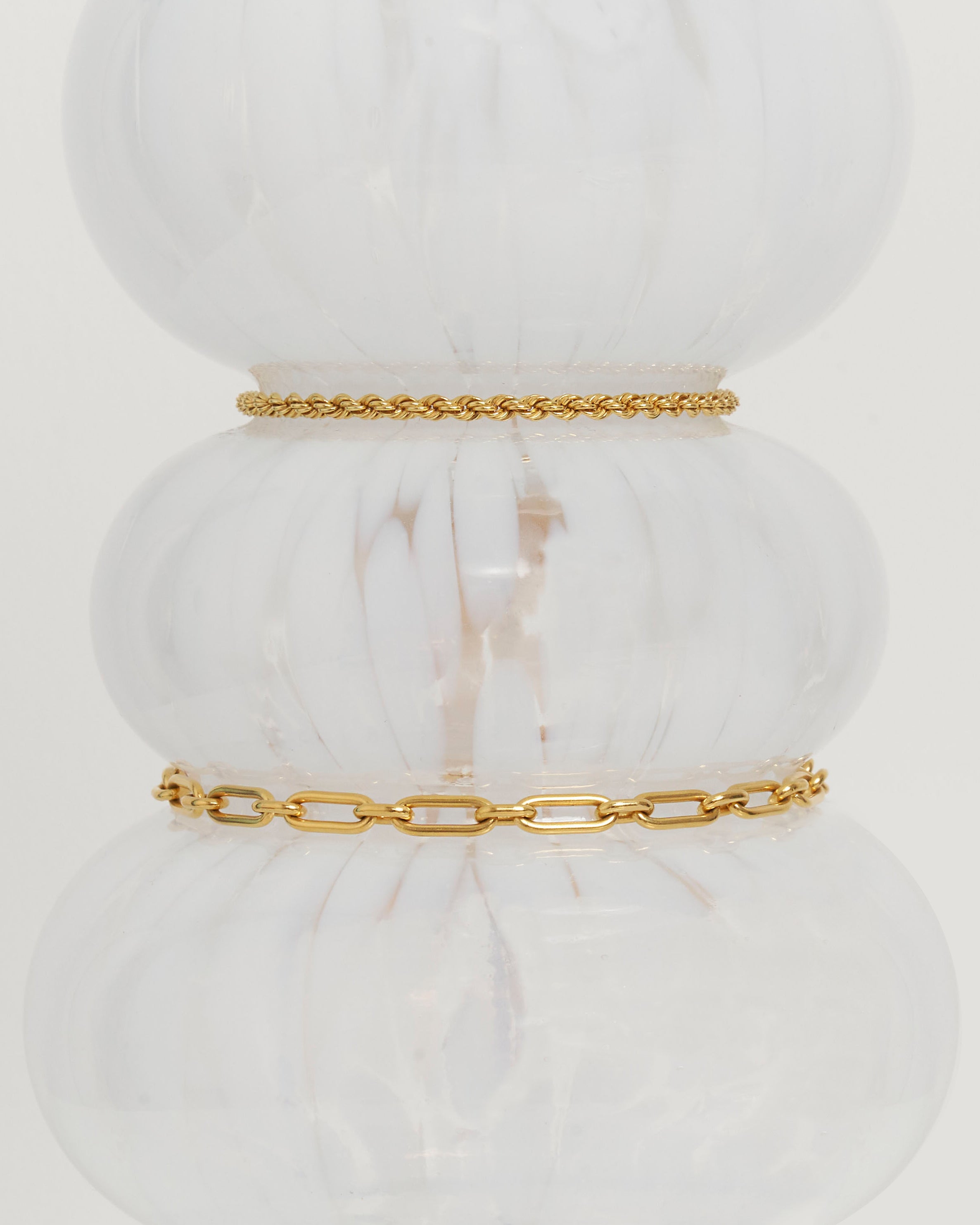 Stilnest Kordel Armband 24k Gold Vermeil 17+2cm