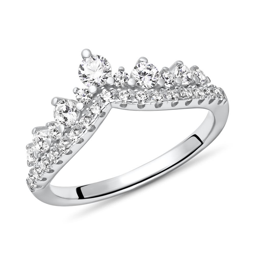 JEWLIX Damenring 925 Silber Zirkonia Ring Größe 54