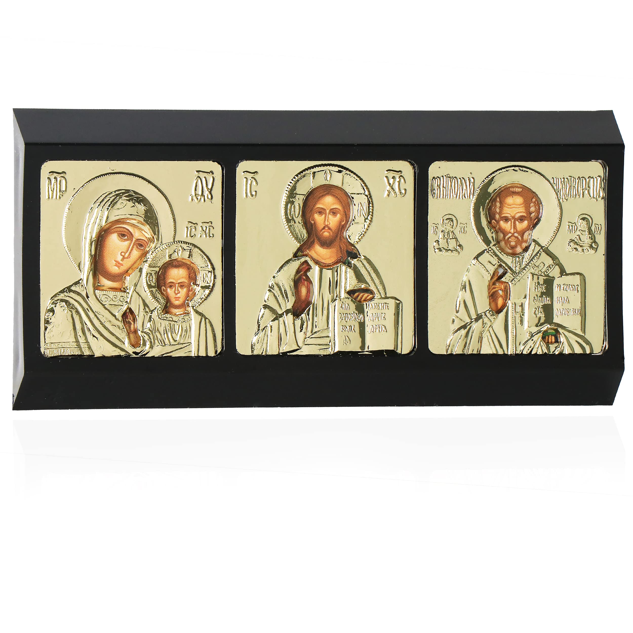 NKlaus Auto-Triptychon 11329 Kunststoff Ikone 11 cm
