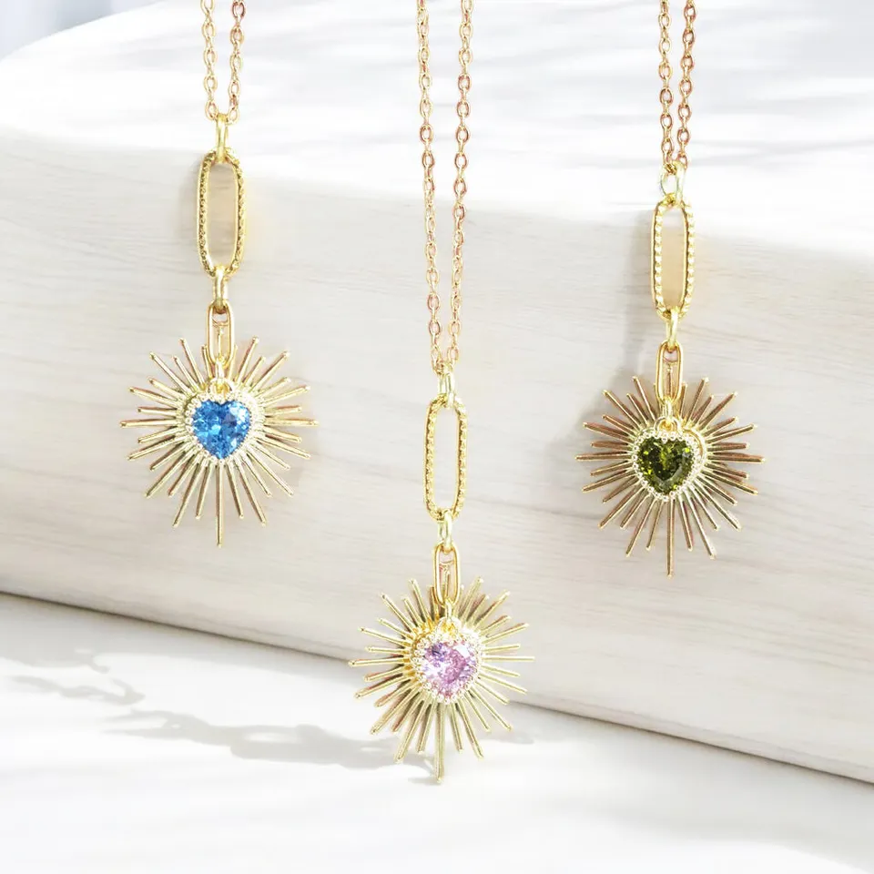 Joy by Corrine Smith Birthstone Heart Halskette Starburst