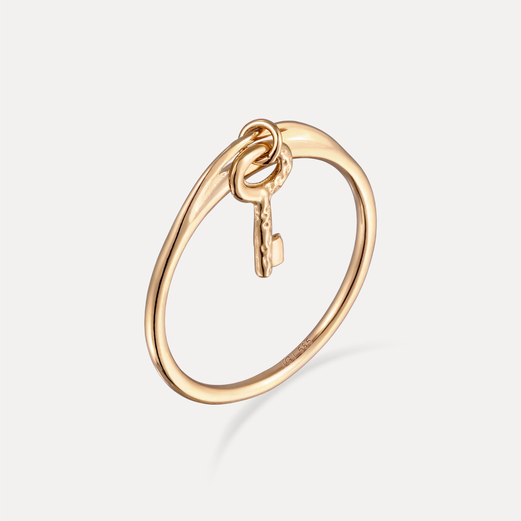 Stilnest Tiny Key Ring 585 Gold Gr. 52 Massivgold