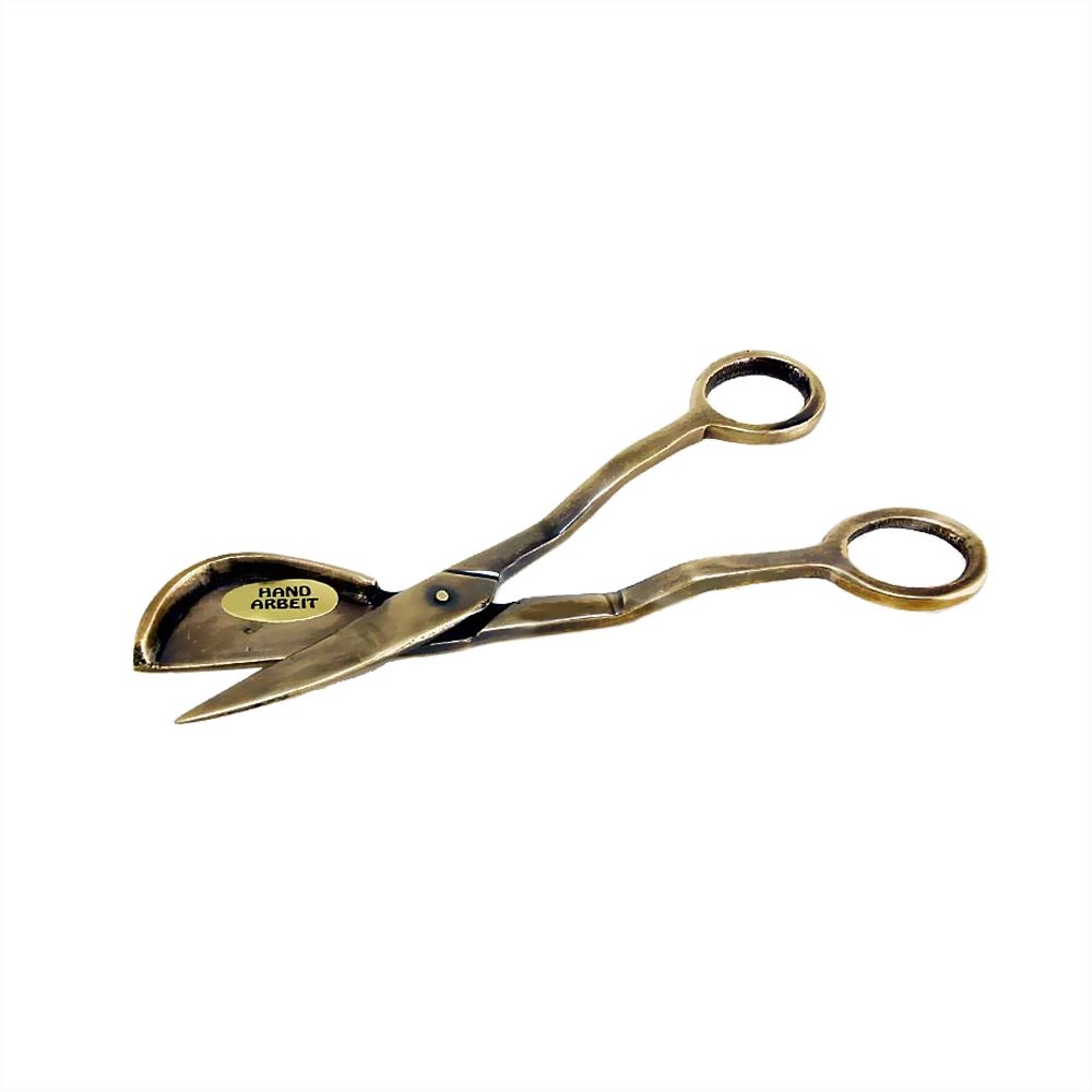 NKlaus Candle Holder Dochtschere Messing 15cm 2 Stück antik