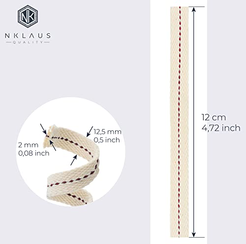 NKlaus WICKS Docht Baumwolle 12,5 mm 10 Stück 12 cm