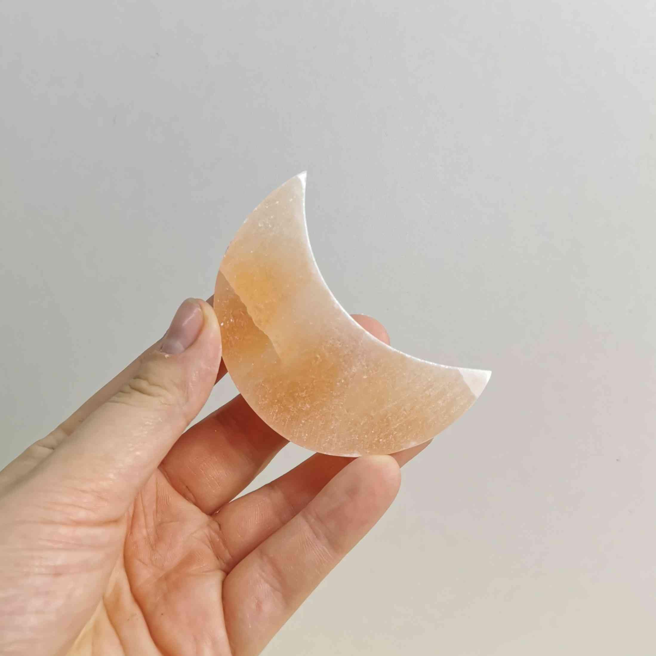 NKlaus HEALING CRYSTALS Oranger Selenit Mondplatte 8,5cm