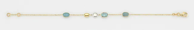 Eugen Rühle Armbänder Armband Blautopas Aquamarin 585 Gold Edelstein