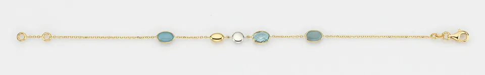 Eugen Rühle Armbänder Armband Blautopas Aquamarin 585 Gold Edelstein