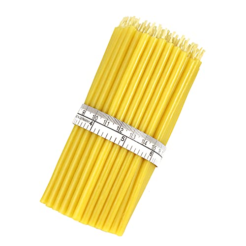 NKlaus Candles Wachskerzen gelb Altar Kerzen 12,5 cm 100 Stück