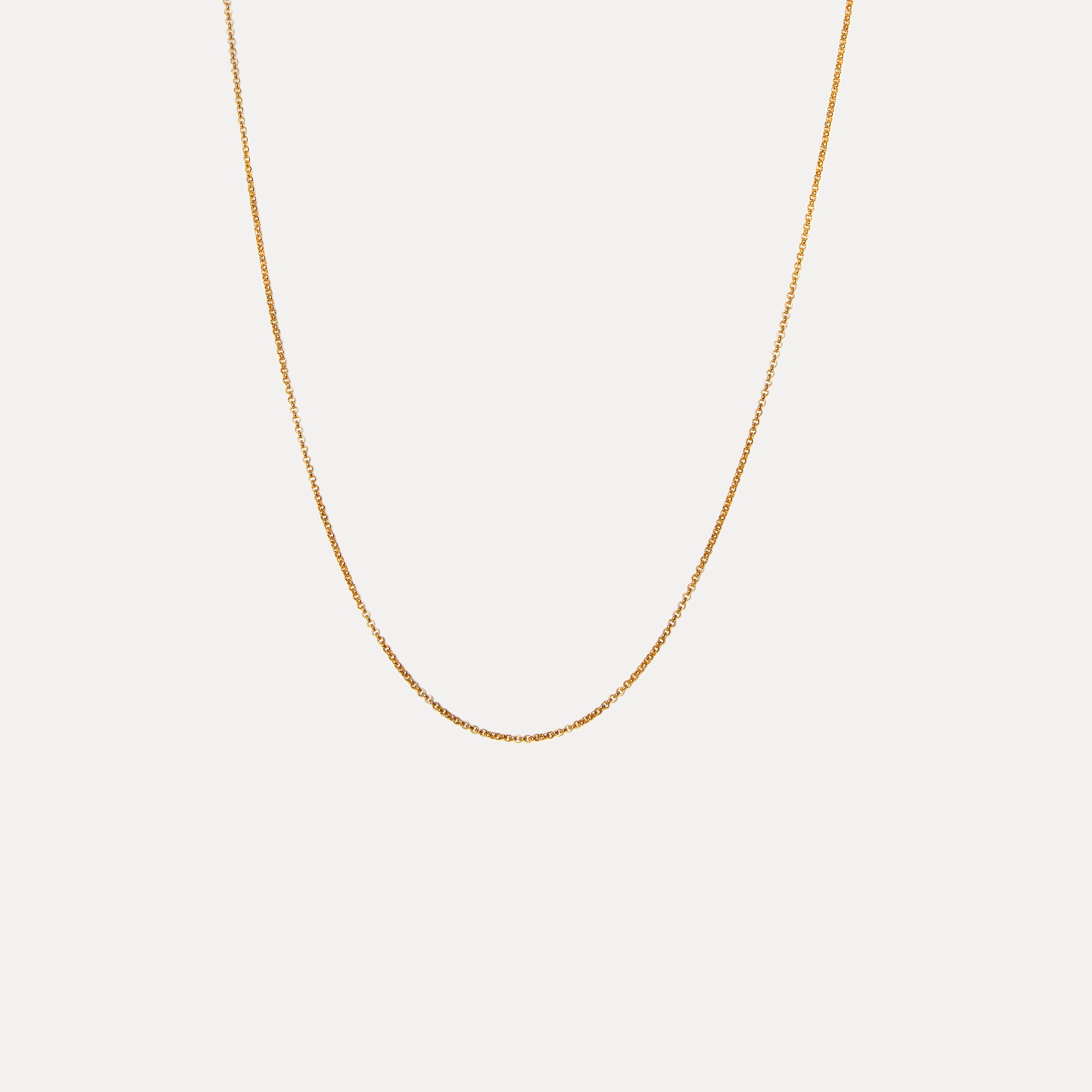 Stilnest Rolo Kette Halskette Gold Vermeil 50cm Robust