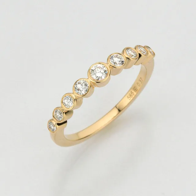Eugen Rühle Ringe mit 9 Brillanten 0,37ct Ring 585 Gelbgold