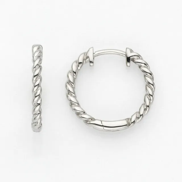 Eugen Rühle Ohrschmuck Creolen gekordelt 15,2mm Ohrringe Weißgold