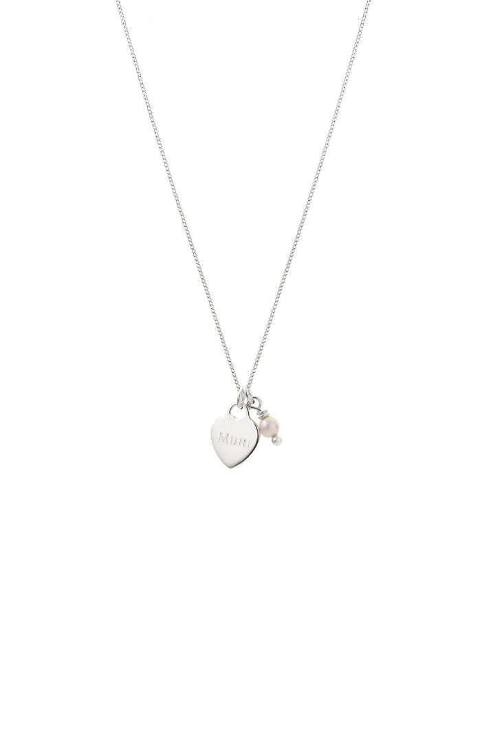 Joy by Corrine Smith Mum Herz Perle Halskette Silber 40 cm
