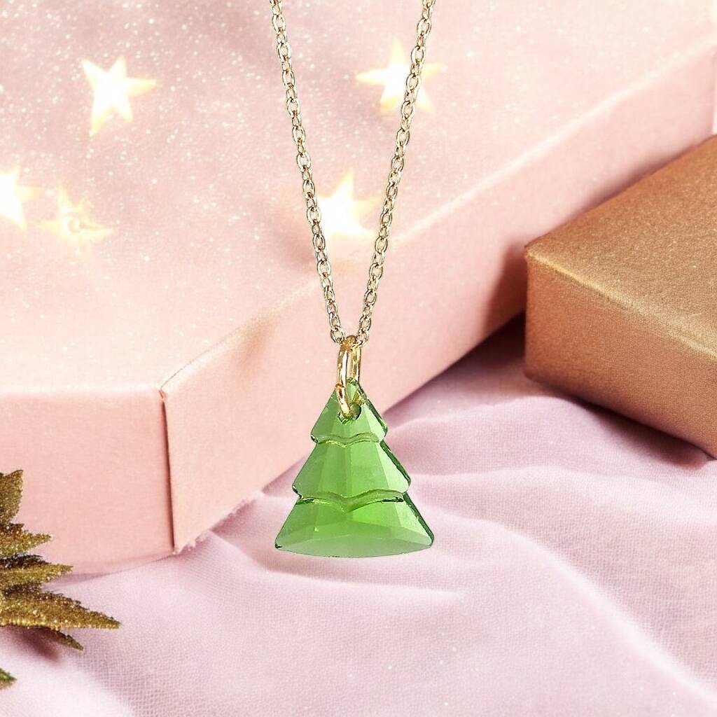 Joy by Corrine Smith Christmas Tree Halskette Gold Weihnachtsbaum Glas