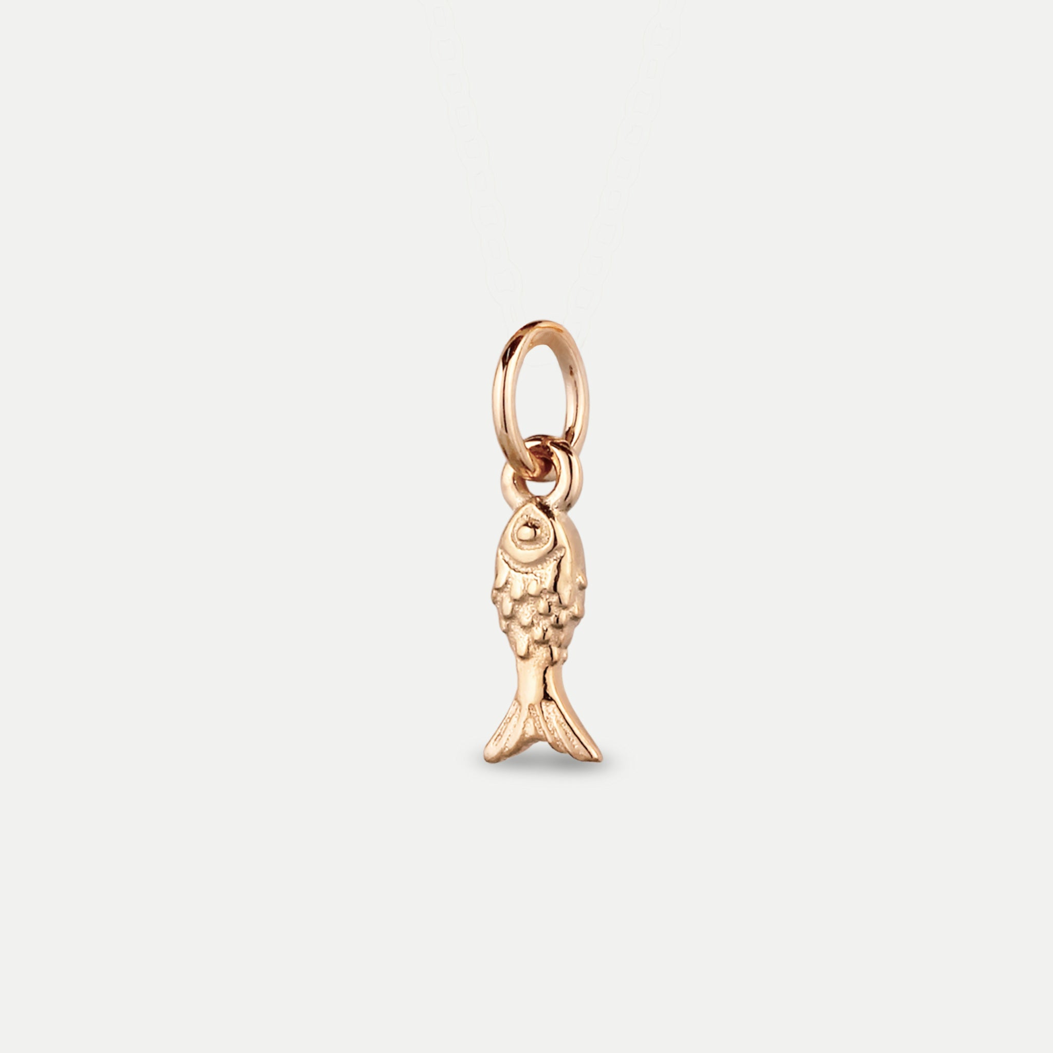 Stilnest Tiny Fish Anhänger 585 Gold Massivgold Talisman