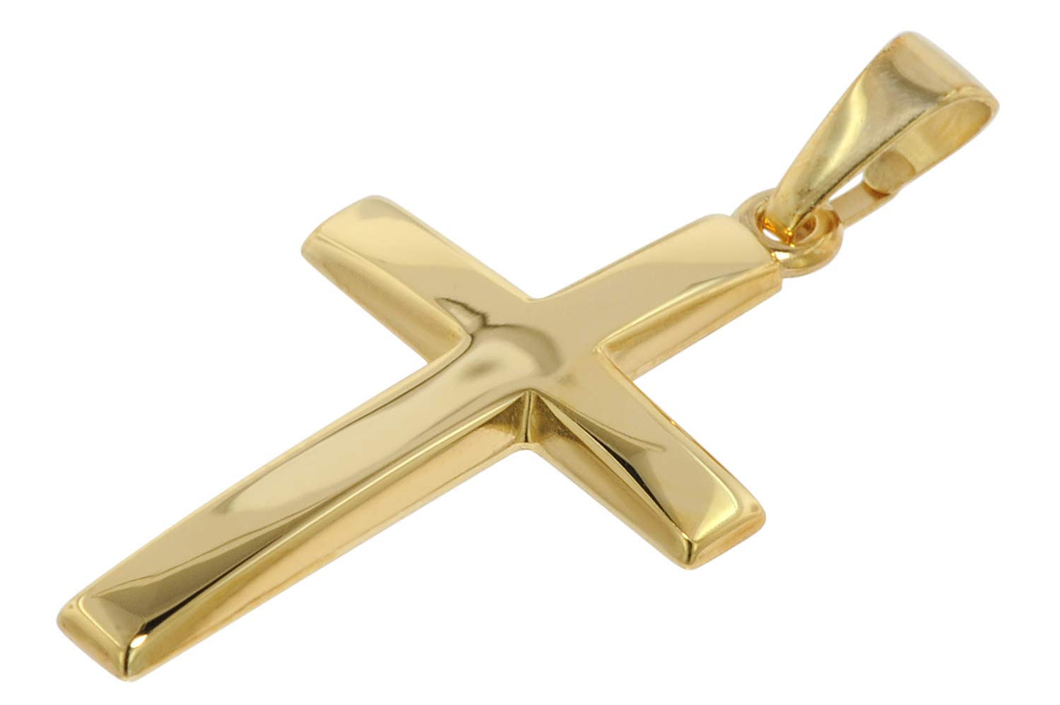 trendor Kreuz Halskette Gold 585 21 mm Damen mit Silberkette