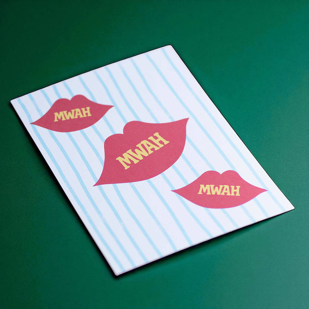 Joy by Corrine Smith Mwah Lips Fun Pop Art A5 Kunstdruck