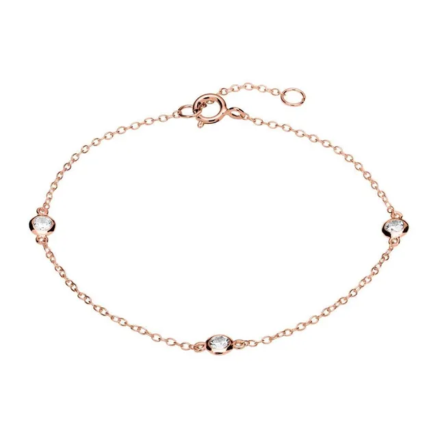 JEWLIX Armband 925er Silber rosé Zirkonia Stein