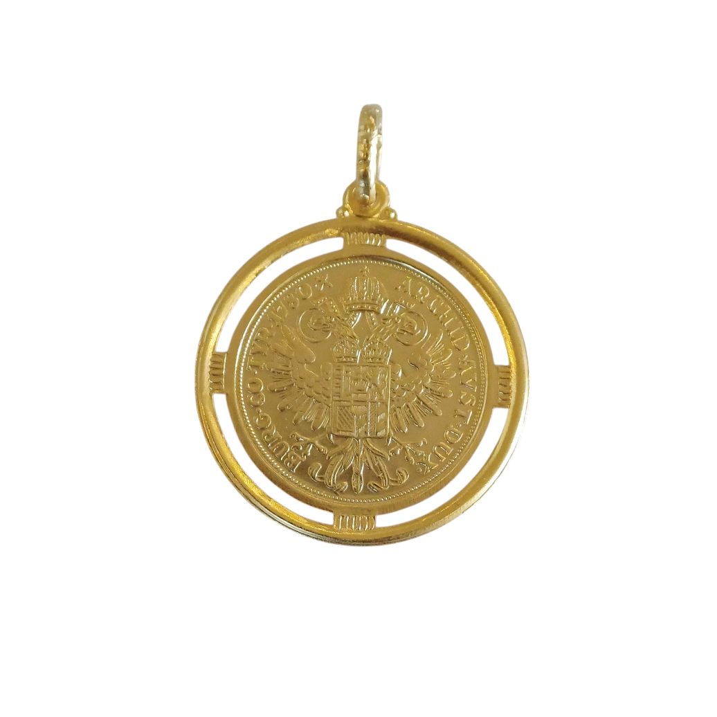Alevá Bijoux Money Münz Anhänger Gold 3,2 cm