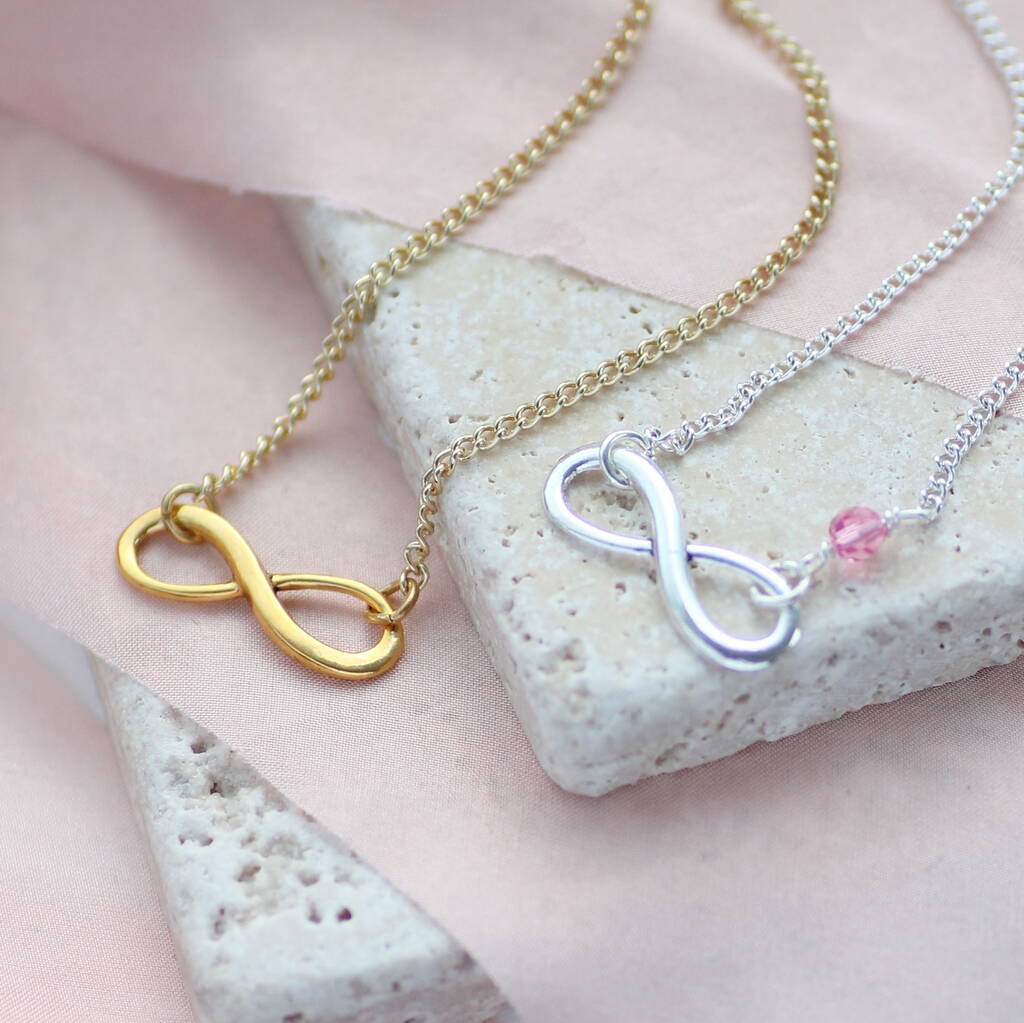 Joy by Corrine Smith Infinity Halskette Geburtsstein Silber Gold