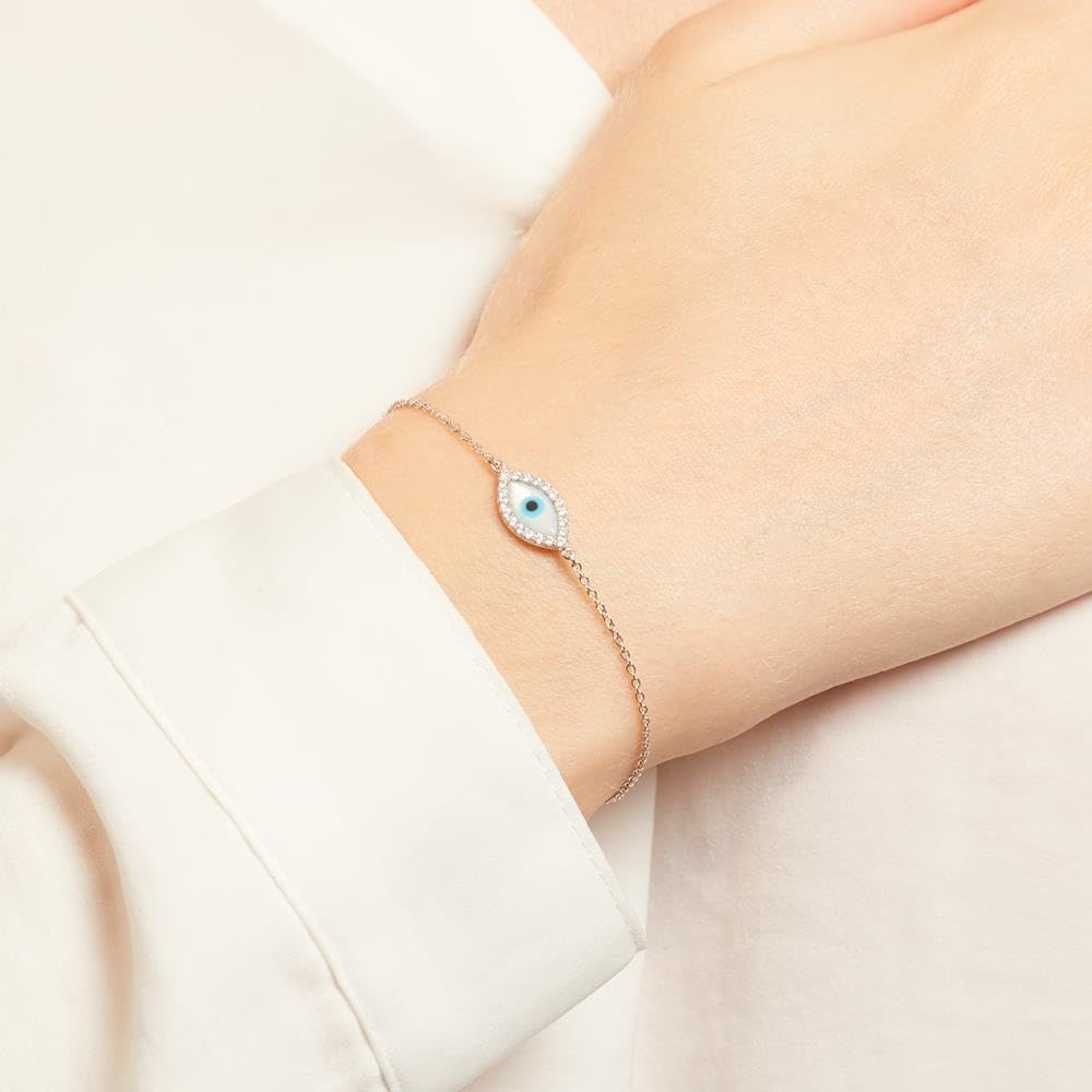 JEWLIX Armband 925er Silber Auge Zirkonia Silber