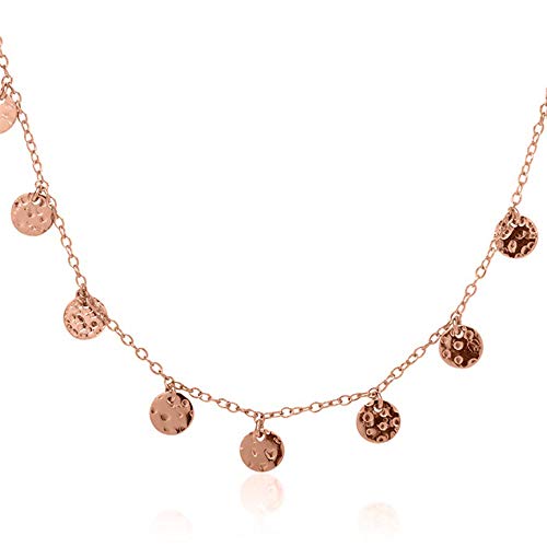 JEWLIX Runde Anhänger Kette 925 Silber Rosé Damenhalskette