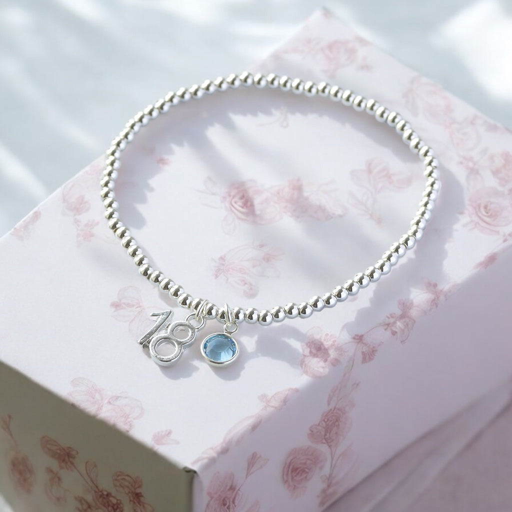 Joy by Corrine Smith 18th Birthday Armband Silber Geburtsstein