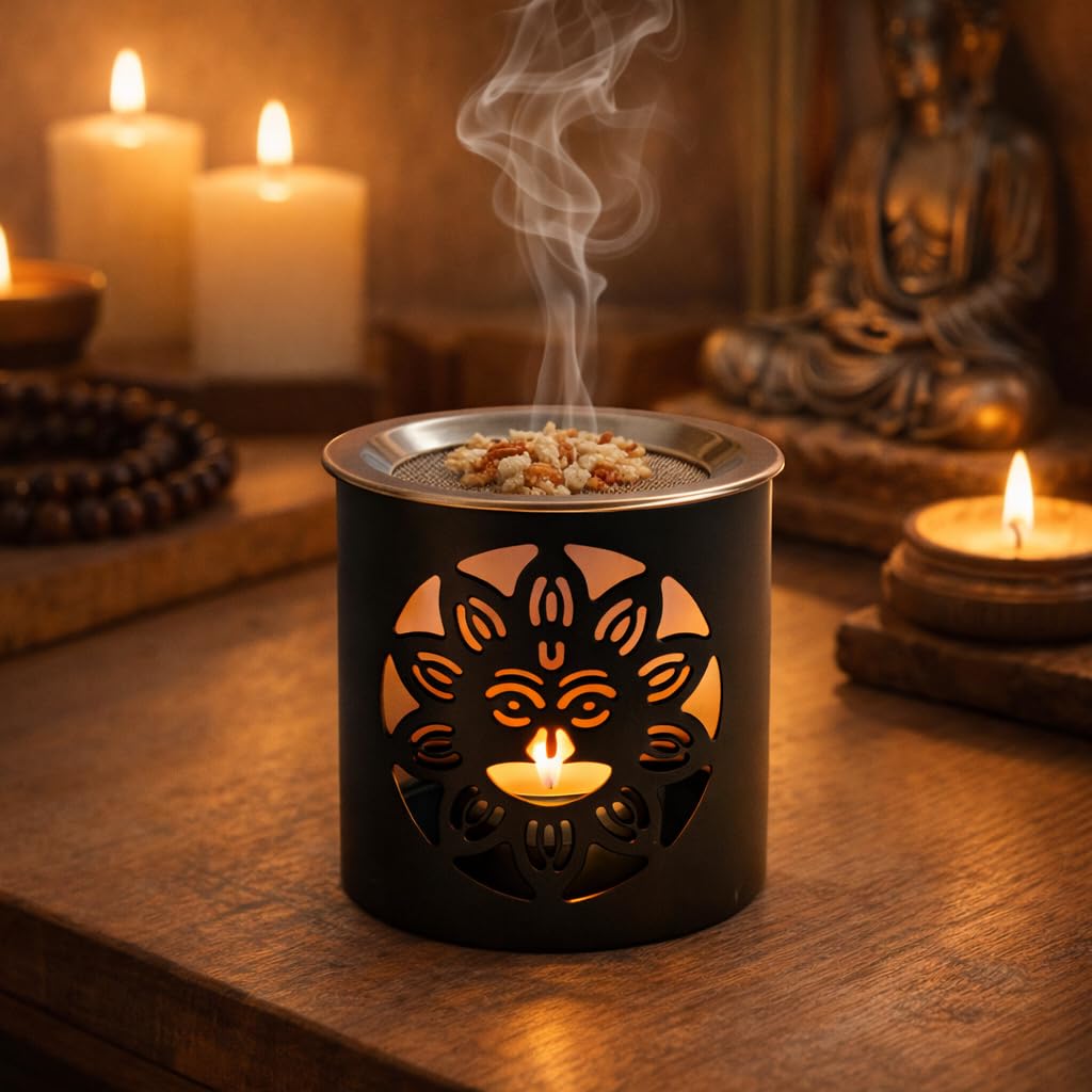 NKlaus Home Scents Räucherstövchen Smiley Eisen schwarz