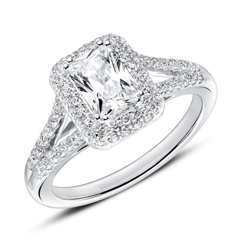JEWLIX Verlobungsring 925 Silber Zirkonia eckig 58mm