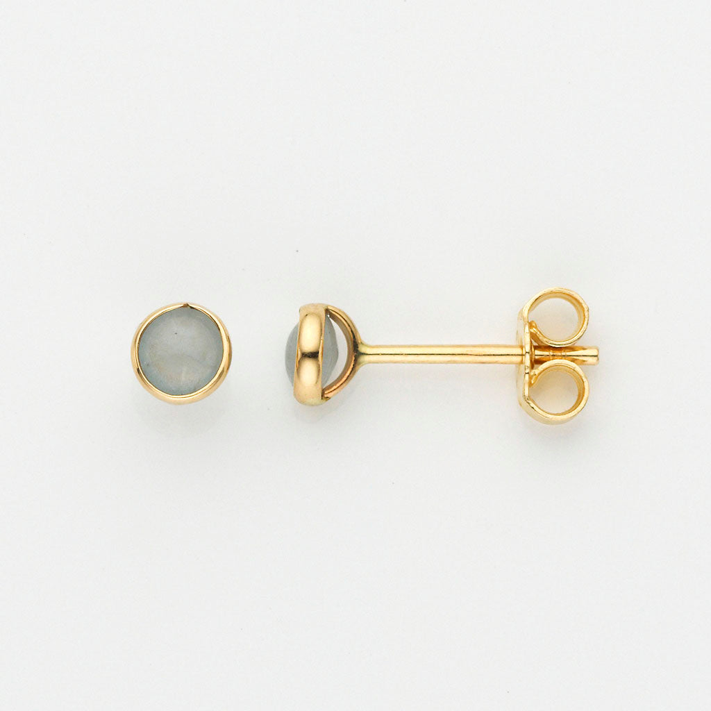 Eugen Rühle Ohrstecker Aquamarin Cab 4,5mm 585 Gelbgold Ohrringe