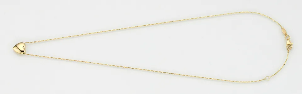 Eugen Rühle Anhänger Herz 9,5mm Halskette 585 Gelbgold 42cm