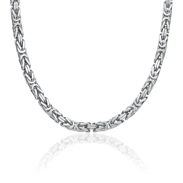 JEWLIX Königskette 925 Silber 5,5 mm Vierkant Halskette rhodiniert