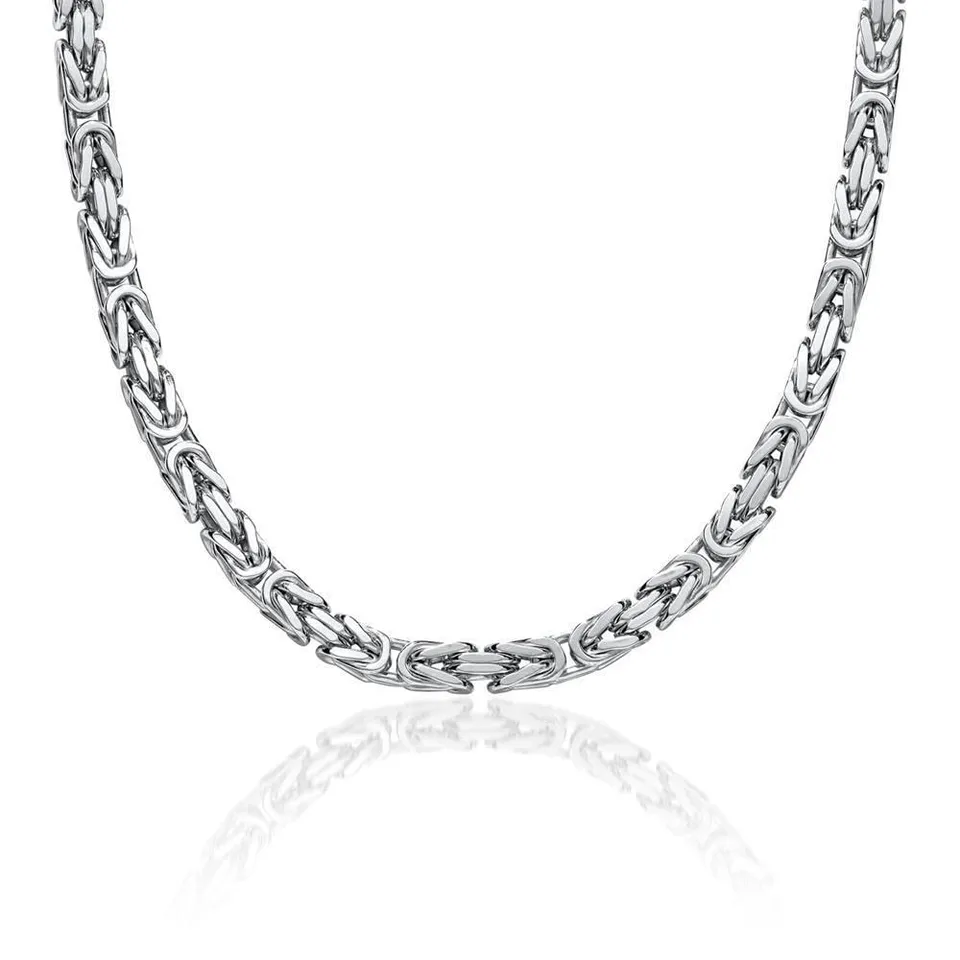 JEWLIX Königskette 925 Silber 5,5 mm Vierkant Halskette rhodiniert