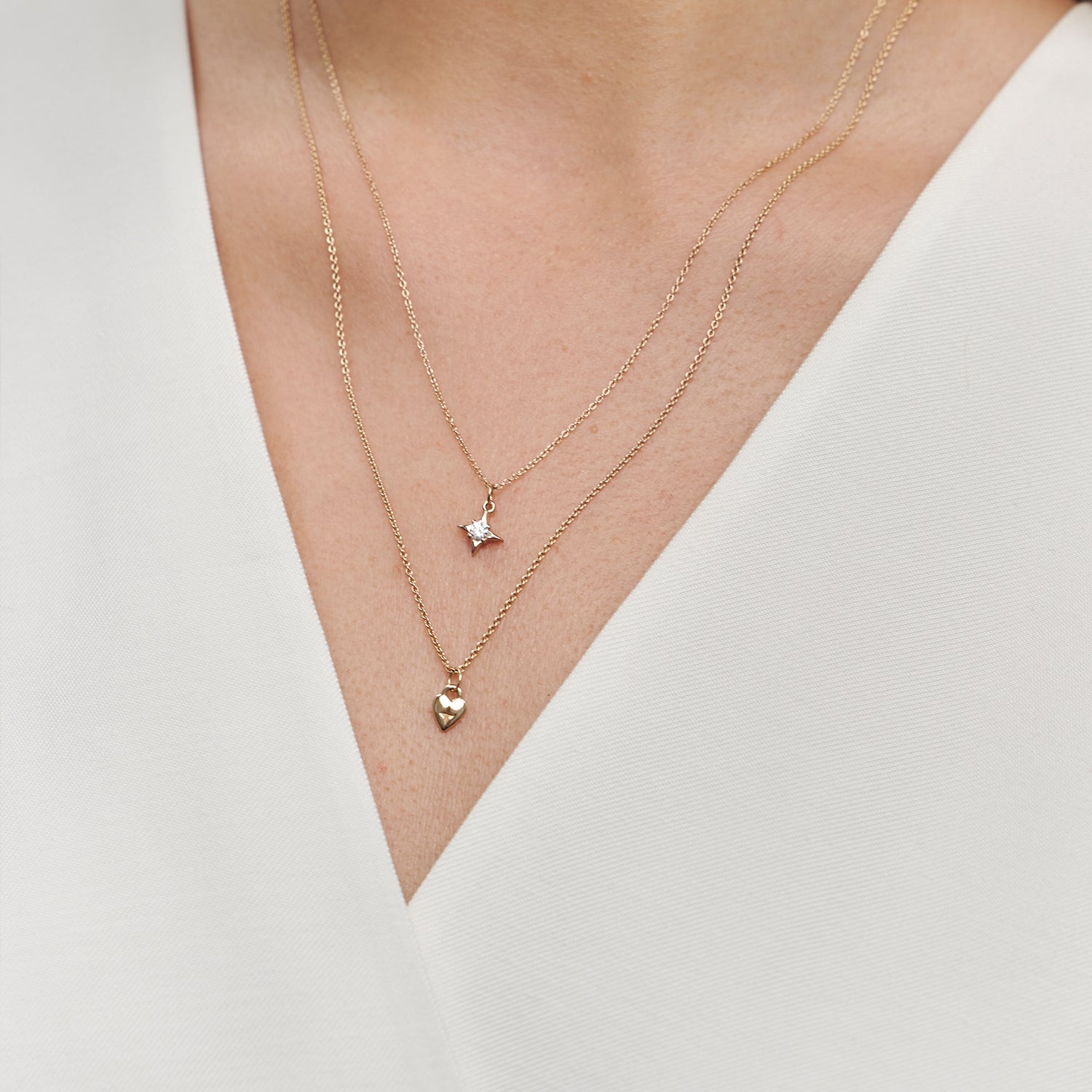 Stilnest Gold Heart Anhänger 585 Gold 14k Massivgold 0,6 g