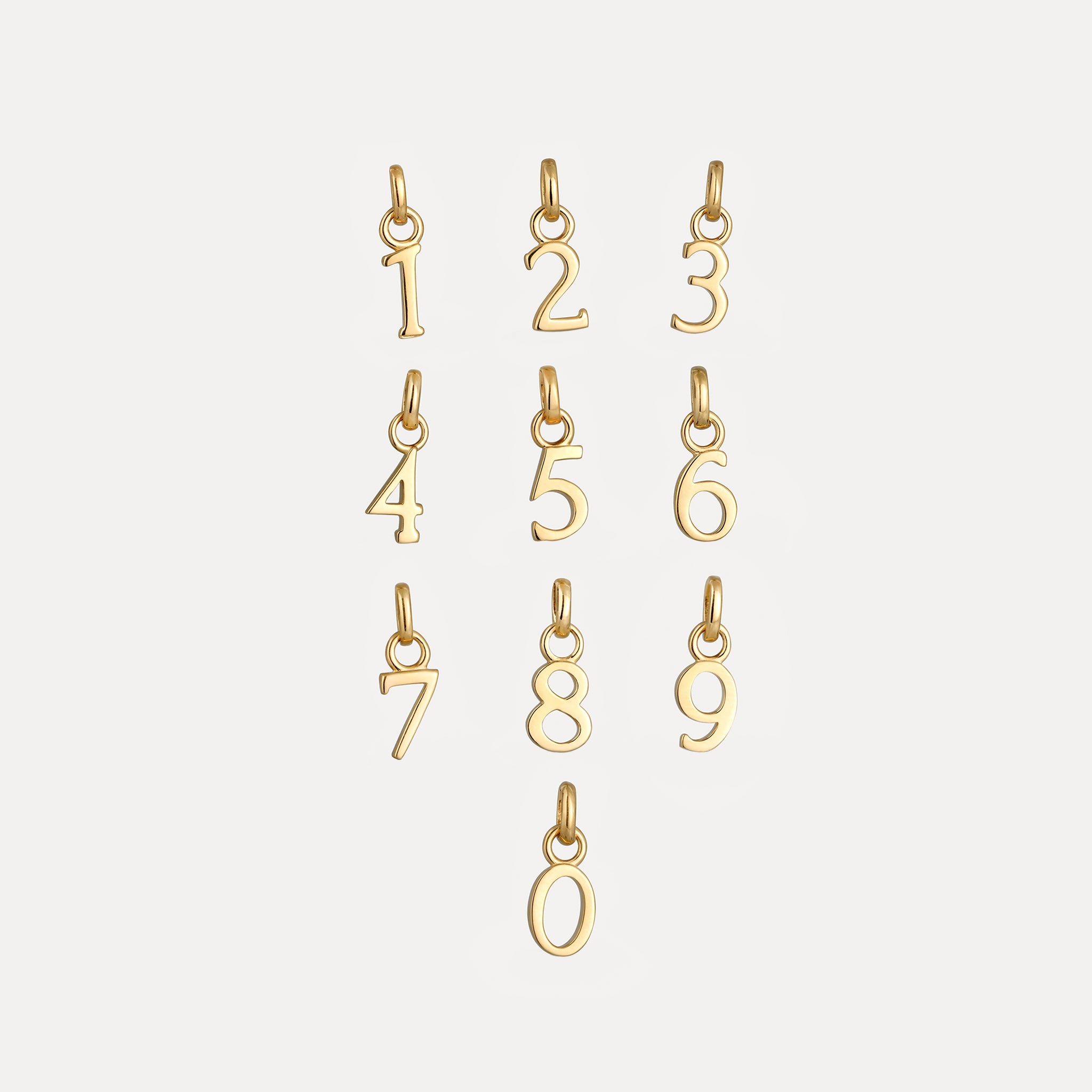 Stilnest Pendants Mini Number Anhänger 585 Gold Zahl 7